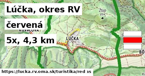 Lúčka, okres RV Turistické trasy červená 