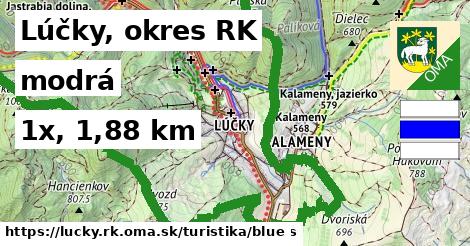 Lúčky, okres RK Turistické trasy modrá 