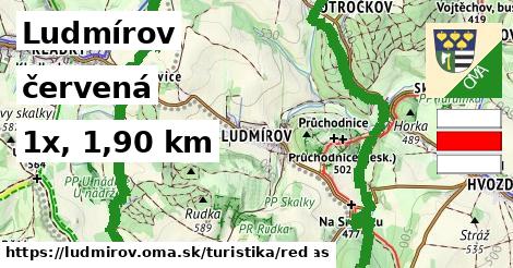 Ludmírov Turistické trasy červená 