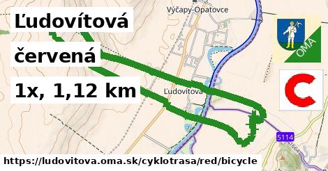 Ľudovítová Cyklotrasy červená bicycle