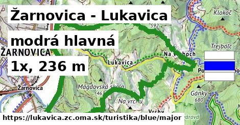 Žarnovica - Lukavica Turistické trasy modrá hlavná