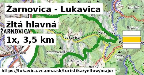 Žarnovica - Lukavica Turistické trasy žltá hlavná