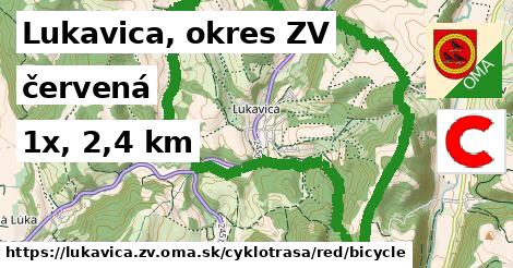 Lukavica, okres ZV Cyklotrasy červená bicycle