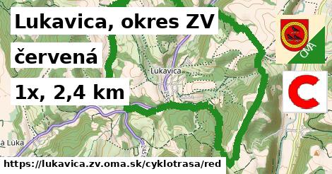 Lukavica, okres ZV Cyklotrasy červená 