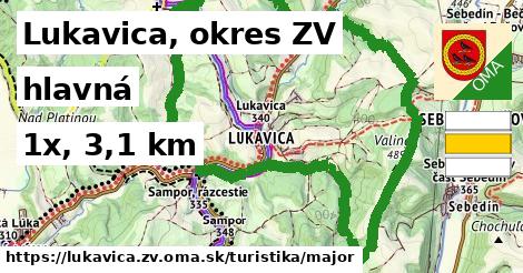 Lukavica, okres ZV Turistické trasy hlavná 
