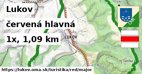 Lukov Turistické trasy červená hlavná