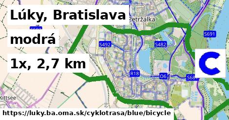 Lúky, Bratislava Cyklotrasy modrá bicycle