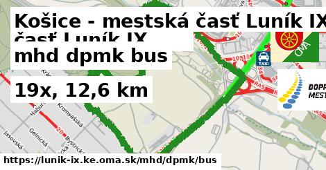 Košice - mestská časť Luník IX Doprava dpmk bus
