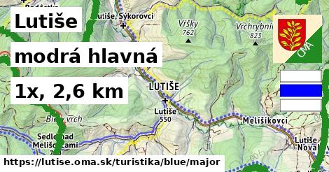 Lutiše Turistické trasy modrá hlavná