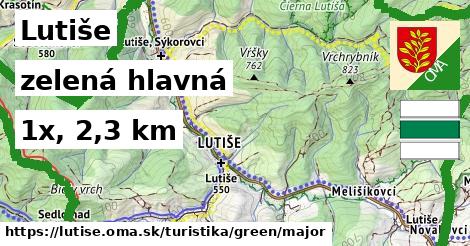 Lutiše Turistické trasy zelená hlavná