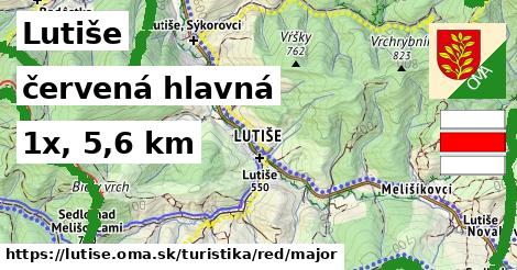 Lutiše Turistické trasy červená hlavná