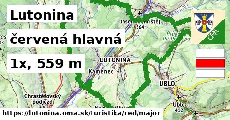 Lutonina Turistické trasy červená hlavná