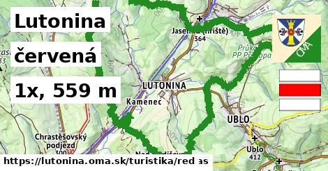 Lutonina Turistické trasy červená 