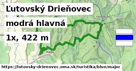 Ľutovský Drieňovec Turistické trasy modrá hlavná