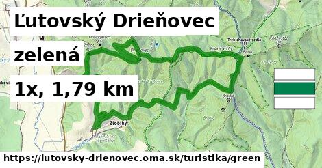 Ľutovský Drieňovec Turistické trasy zelená 