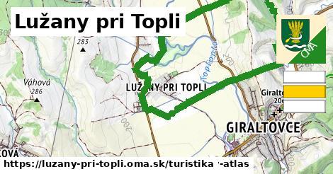 Lužany pri Topli Turistické trasy  