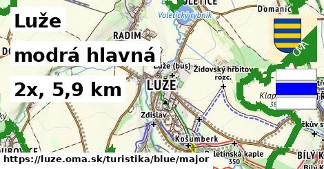 Luže Turistické trasy modrá hlavná