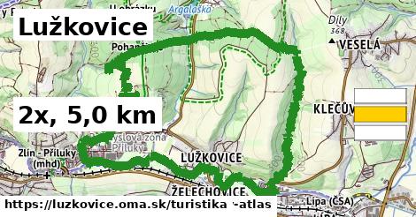 Lužkovice Turistické trasy  