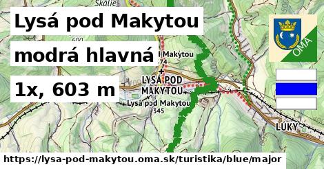 Lysá pod Makytou Turistické trasy modrá hlavná