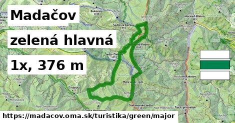 Madačov Turistické trasy zelená hlavná