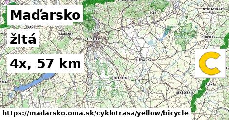 Maďarsko Cyklotrasy žltá bicycle