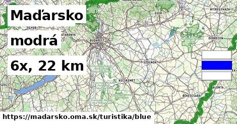 Maďarsko Turistické trasy modrá 