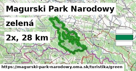 Magurski Park Narodowy Turistické trasy zelená 