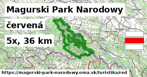 Magurski Park Narodowy Turistické trasy červená 
