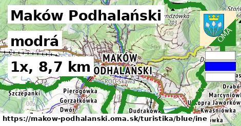 Maków Podhalański Turistické trasy modrá iná