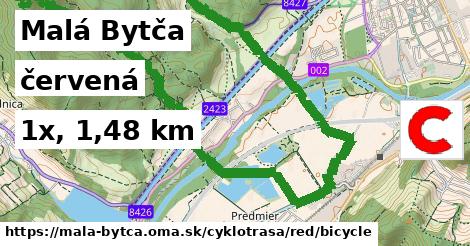 Malá Bytča Cyklotrasy červená bicycle