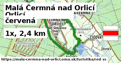 Malá Čermná nad Orlicí Turistické trasy červená 