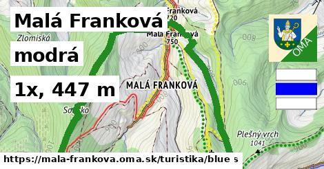 Malá Franková Turistické trasy modrá 