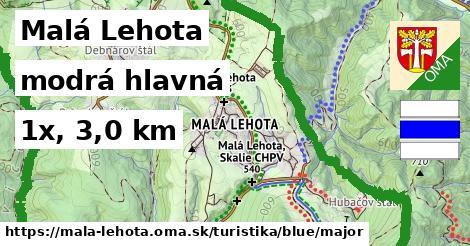 Malá Lehota Turistické trasy modrá hlavná