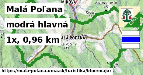 Malá Poľana Turistické trasy modrá hlavná