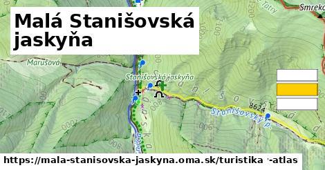 Malá Stanišovská jaskyňa Turistické trasy  