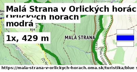 Malá Strana v Orlických horách Turistické trasy modrá 