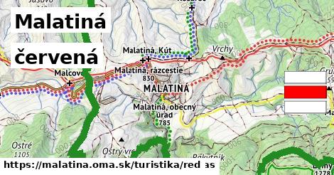 Malatiná Turistické trasy červená 