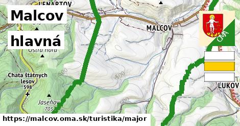 Malcov Turistické trasy hlavná 