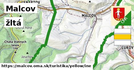 Malcov Turistické trasy žltá iná