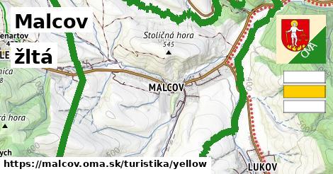 Malcov Turistické trasy žltá 