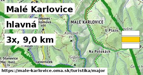 Malé Karlovice Turistické trasy hlavná 