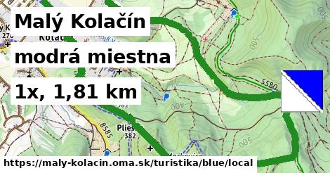 Malý Kolačín Turistické trasy modrá miestna