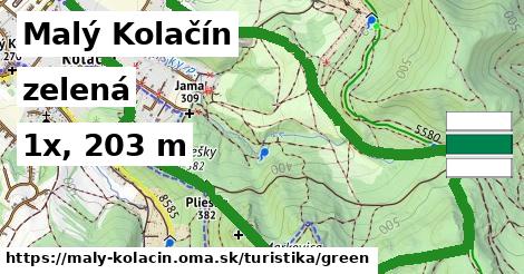 Malý Kolačín Turistické trasy zelená 