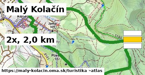 Malý Kolačín Turistické trasy  