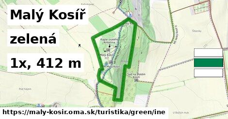 Malý Kosíř Turistické trasy zelená iná