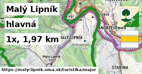 Malý Lipník Turistické trasy hlavná 