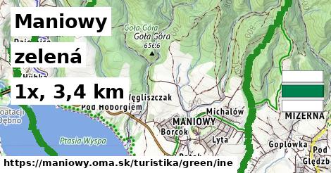Maniowy Turistické trasy zelená iná