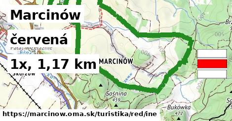 Marcinów Turistické trasy červená iná