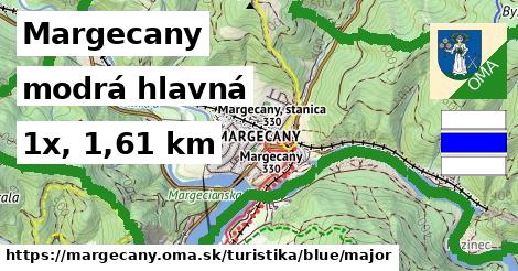 Margecany Turistické trasy modrá hlavná