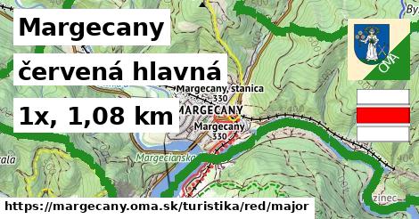 Margecany Turistické trasy červená hlavná